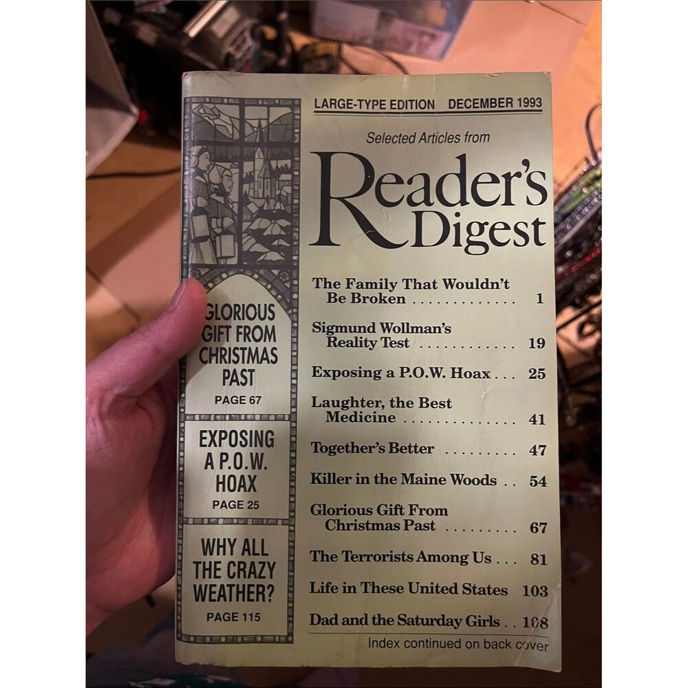 Readers digest, December 1993 large type edition publication book magazine